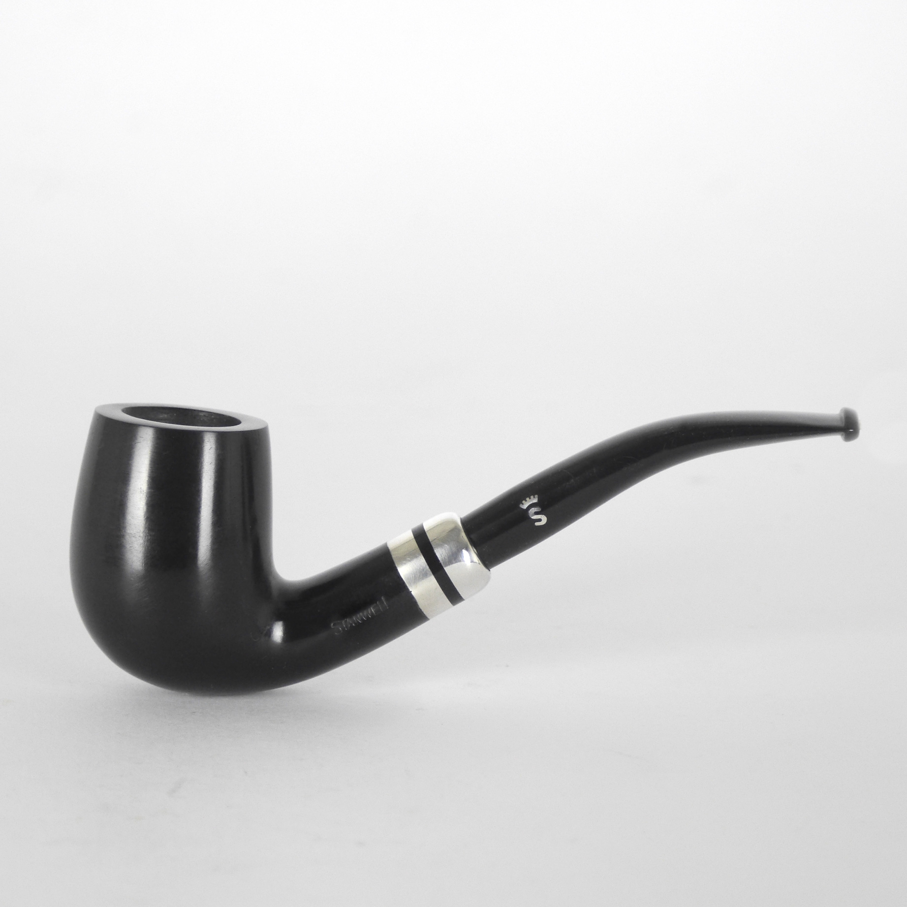 P1131-1 Stanwell 86M Stanwell black bent 925 Silver