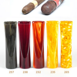 Acryl-Zigarrenspitze in 26 Farben, Gesamtlänge 75,0 mm, Durchmesser 18,0 mm. Für Zigarrendurchmesser 15, 16 und 17 mm.