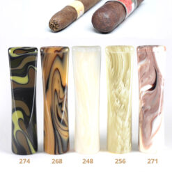 Zigarrenspitze in 26 Farben, Gesamtlänge 75,0 mm, Durchmesser 18,0 mm. Für Zigarrendurchmesser 15, 16 und 17 mm.