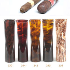 cigar holder 26 colours, total lenght 75,0 mm, diameter 18,0 mm. For cigar diameters 15, 16 and 17 mm.