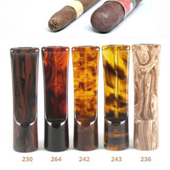 cigar holder 21 colours, total lenght 75,0 mm, diameter 18,0 mm. For cigar diameters 15, 16 and 17 mm.