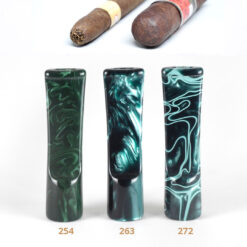 Acrylic cigar holder 21 colours, total lenght 75,0 mm, diameter 18,0 mm. For cigar diameters 15, 16 and 17 mm.