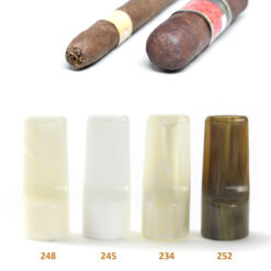 Acrylic cigar holder 16 colours, total lenght 55,0 mm, diameter 22,0 mm. For cigar diameters 15, 16, 17, 18, 19, 20 and 21 mm.